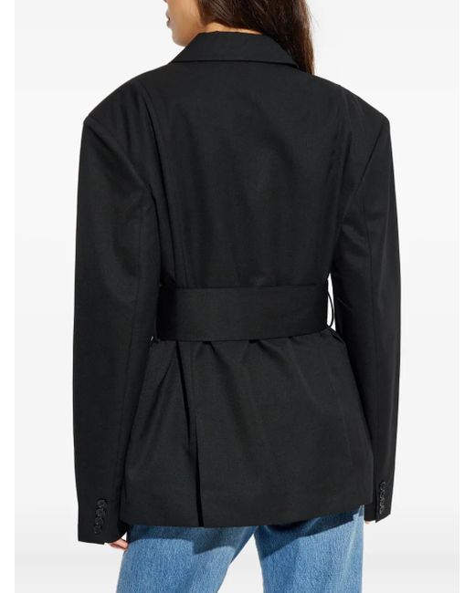 ROTATE BIRGER CHRISTENSEN Black Blazer Ceinturé À Boutonnière Croisée