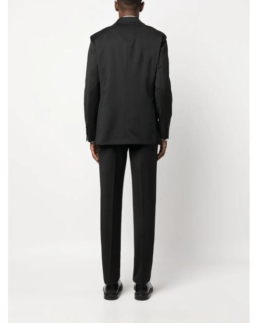 Lardini Black Single-Breasted Two-Piece Wool Suit for men