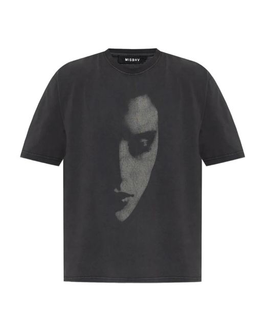 M I S B H V T-Shirt mit Gesicht-Print in Black für Herren