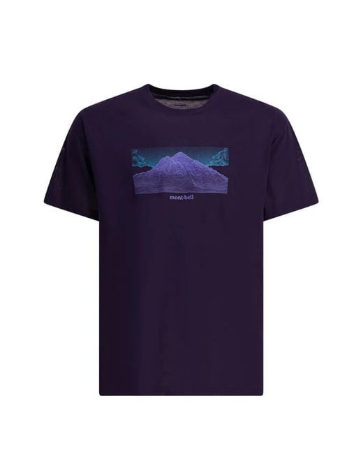 Montbell Blue Graphic T-Shirt for men