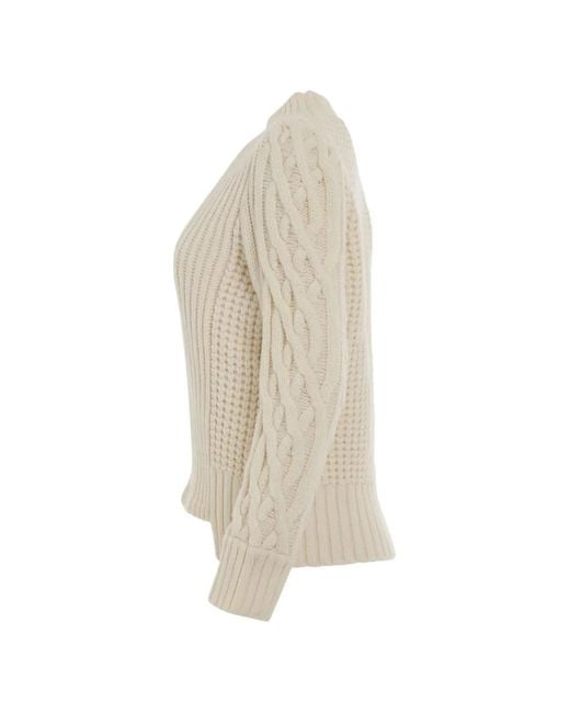 Sacai White Cable-Knit Ribbed Sweater