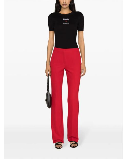 Moschino Black Top With Embroidery