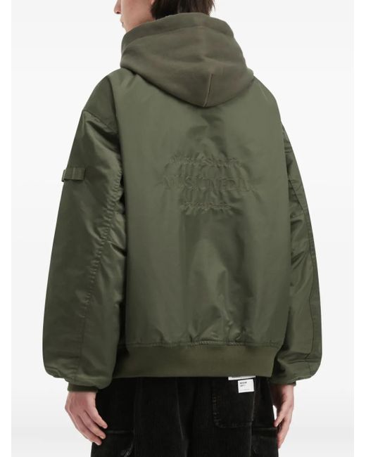 Musium Div. Green Logo-Patch Hooded Jacket for men
