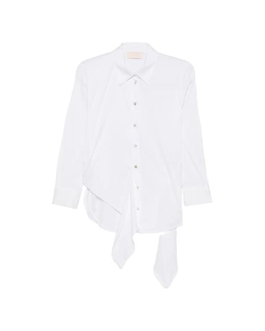 iBlues White Tie-Waist Button-Down Shirt