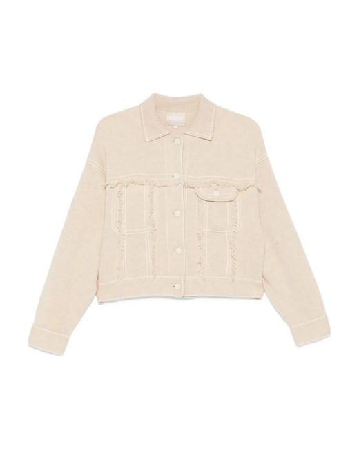Kujten Natural Arya Fringed Buttoned Jacket