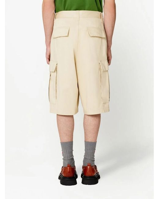 AMI Natural Cargo Shorts With Relaxed Fit for men