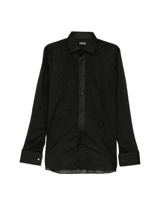 Tom Ford Black Pleated Evening Shirt for men