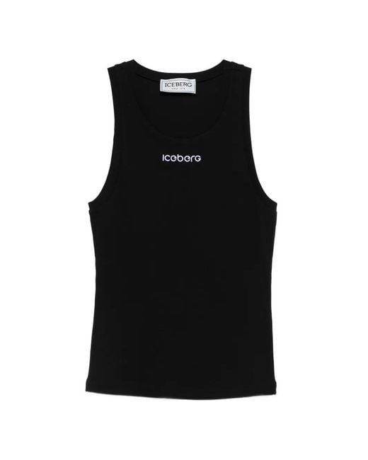 Iceberg Black Logo Tank Top