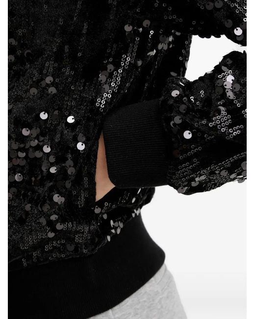 Guess Black Sequin Hooded Top