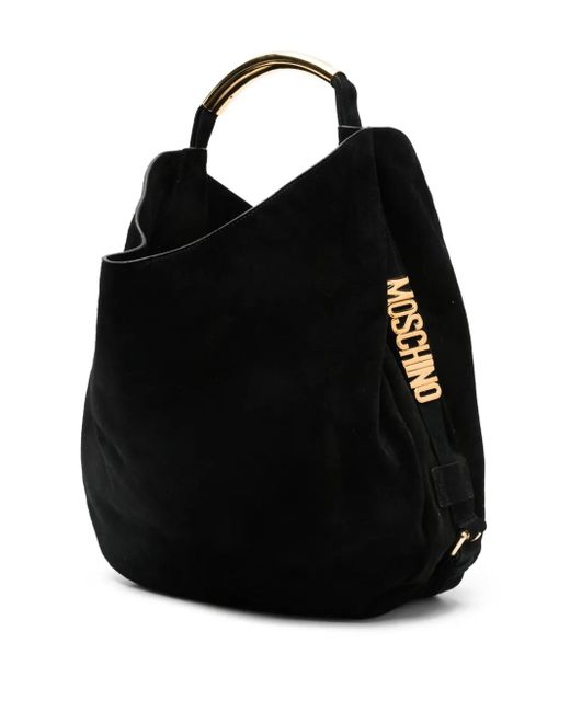 Moschino Black Logo-Lettering Tote Bag