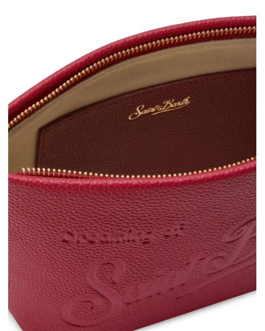 Mc2 Saint Barth Red Aline Embossed-Logo Tote Bag