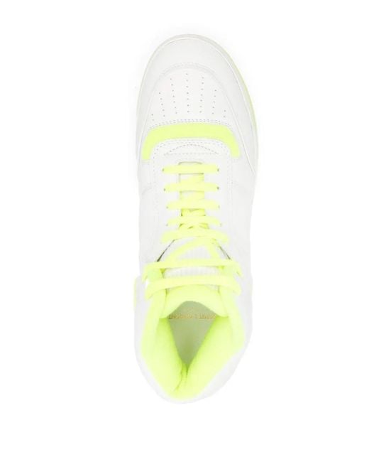 Saint Laurent White Two-Tone High-Top Sneakers