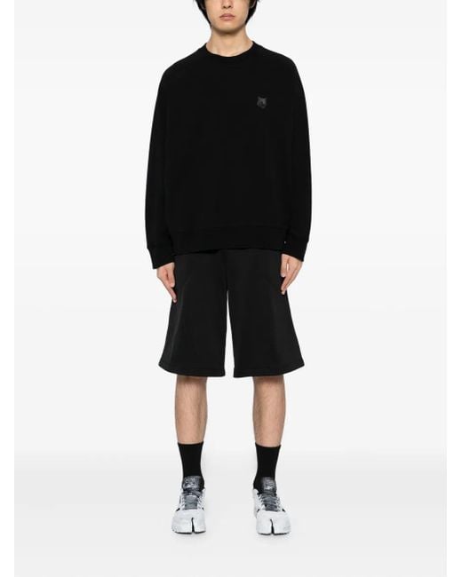 Maison Kitsuné Black Fox-Head Patch Sweatshirt for men