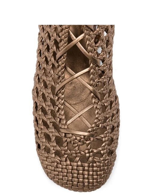 Forte_forte Brown Woven Lace-Up Ankle Boots