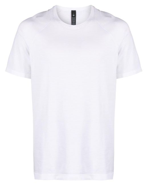 T-shirt a righe Metal Vent di lululemon athletica in White da Uomo