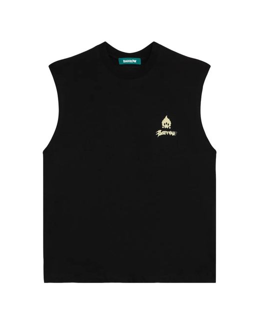 Barrow Black Graphic Tank Vest for men