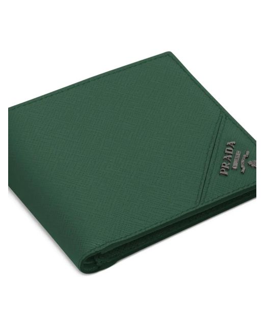 Prada Green Textured Leather Wallet for men