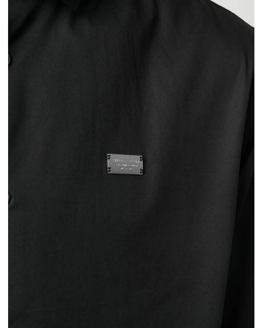 Philipp Plein Black Iconic Plein Diamond-Cut Shirt for men