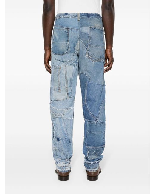 Greg Lauren Blue Patchwork-design Jeans for men