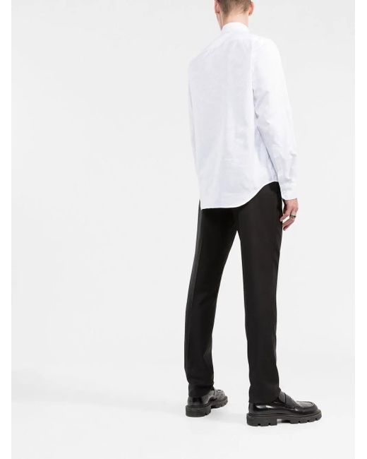 Versace Hemd Mit La Greca-Jacquardmuster in White für Herren