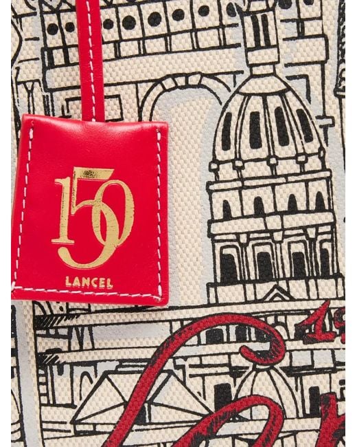 Lancel White Graphic-Print Canvas Tote Bag