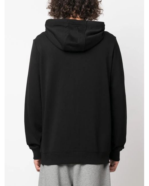 Sudadera con capucha y parche del logo HUGO de hombre de color Black