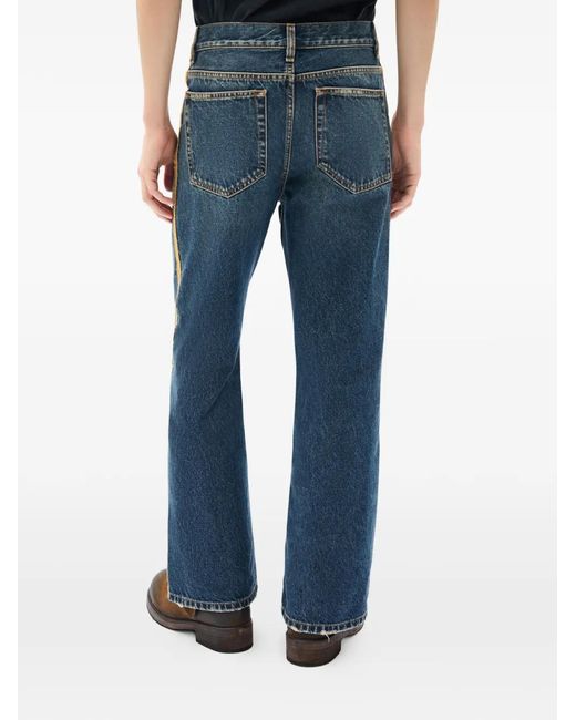 Ann Demeulemeester Blue Alarik Stonewashed Stripe Trousers for men