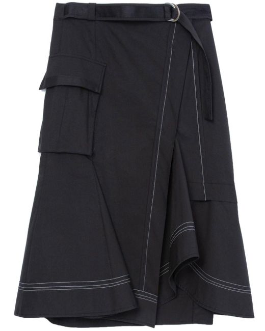 3.1 Phillip Lim Black Contrast-Lining Skirt