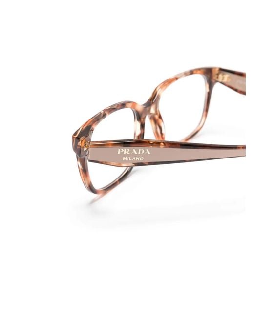 Prada Brown Tortoiseshell-Effect Square-Frame Glasses