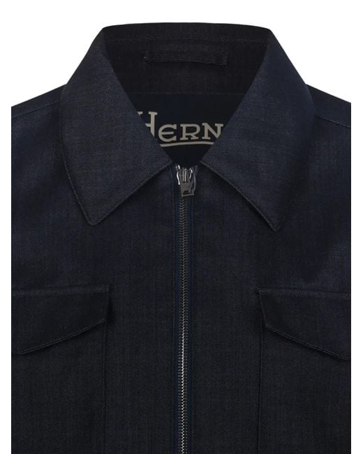 Herno Blue Zip-Up Jacket for men
