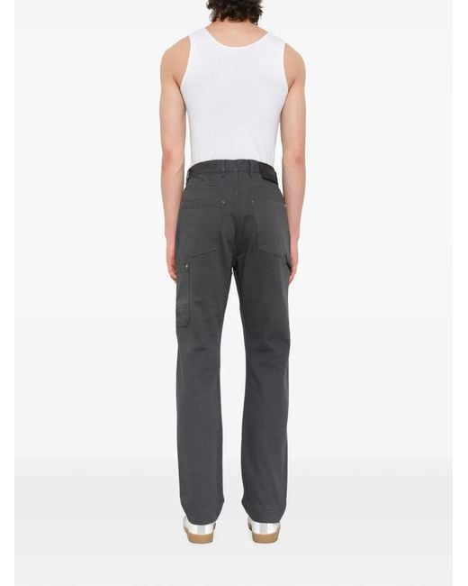 Lanvin Black Panelled Cargo Patch Pants for men