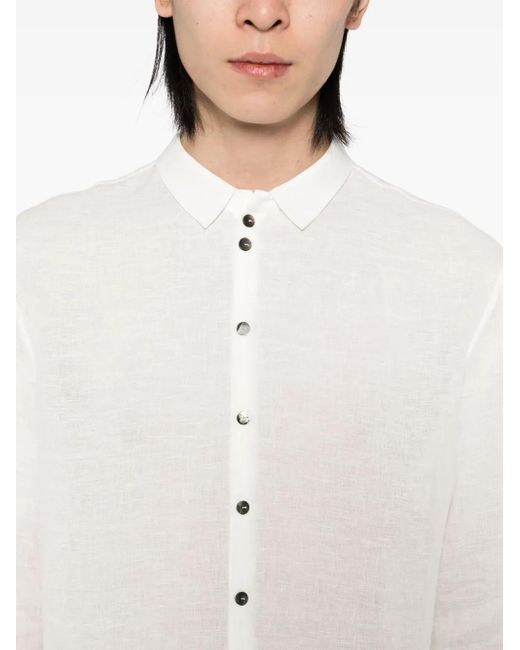 Label Under Construction White Button-Up Shirt for men