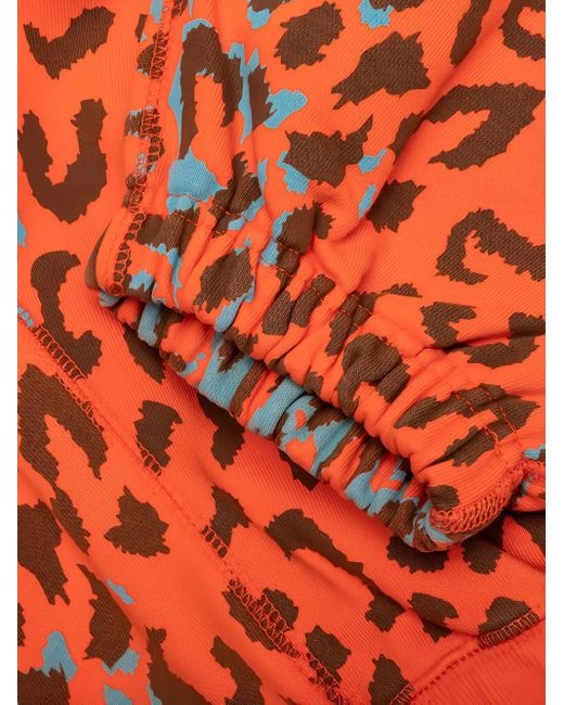AWAKE NY Red Leopard-Print Drawstring Track Pants for men