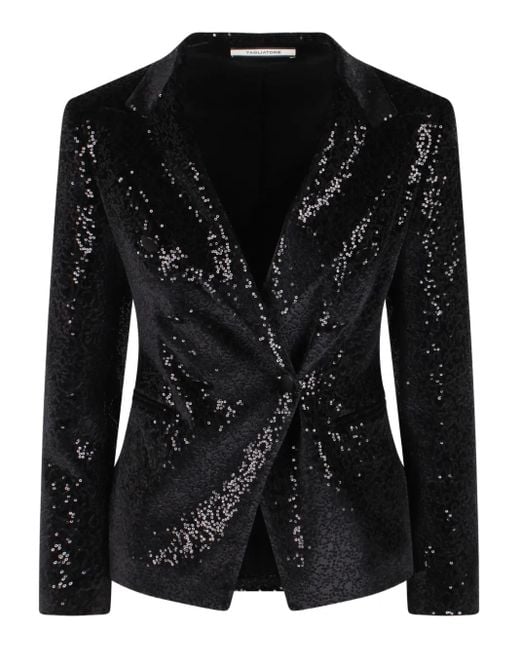 Tagliatore Black Sequin-Embellished Blazer