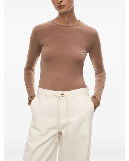 12 STOREEZ Brown Kim Long-Sleeve Top