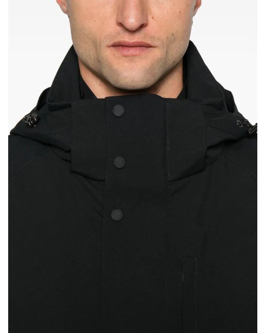 Paul & Shark Black Hooded Snap-Fastening Jacket for men