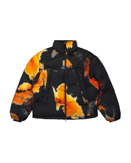 Y-3 Blue Abstract-print Puffer Jacket for men