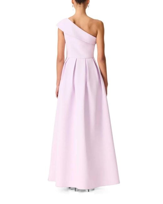 Elliatt Pink Saphine One-Shoulder Pleated Maxi Dress