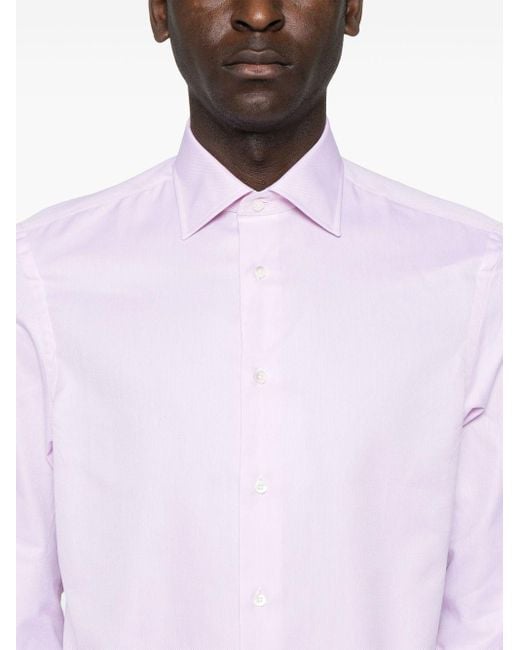 Canali Pink Oxford Shirt for men