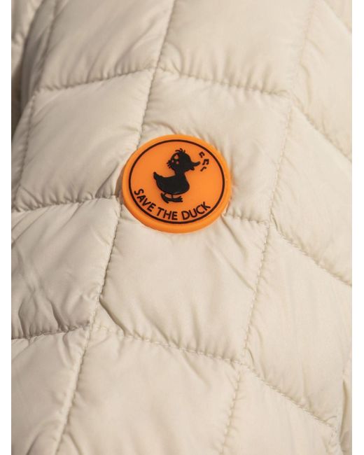 Save The Duck White Logo-appliqué Padded Jacket