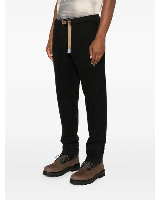 White Sand Black Greg Drawstring-Waist Trousers for men