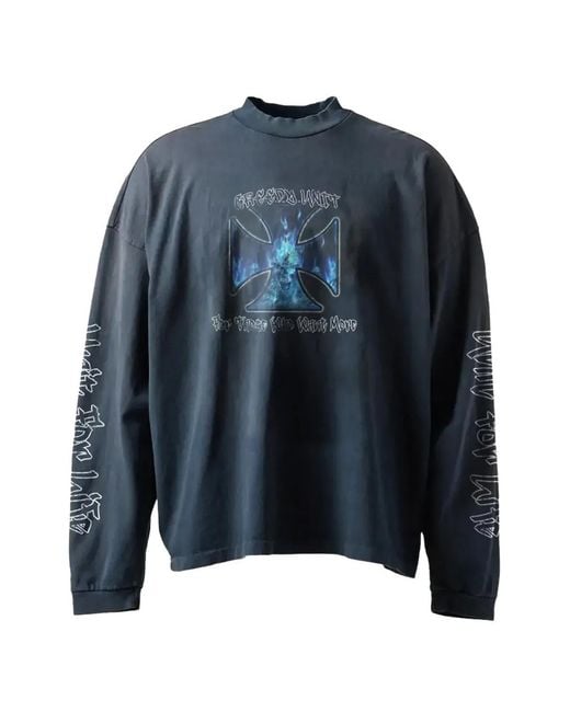 Greedy Unit Blue Sweat Chopper À Manches Longues for men