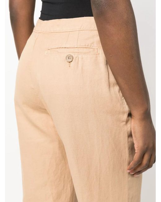Aspesi Natural Cropped Flared Trousers