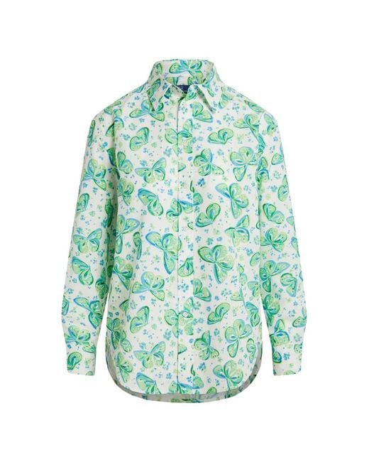 Polo Ralph Lauren Blue Butterfly-Print Shirt