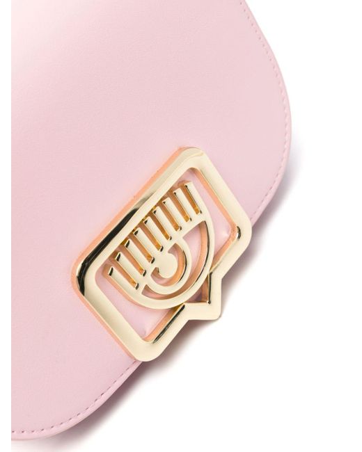 Borsa a spalla con placca Eyelike di Chiara Ferragni in Pink