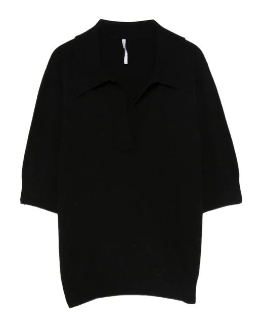 Liviana Conti Black Dorin V-Neck Three-Quarter-Sleeve Jersey