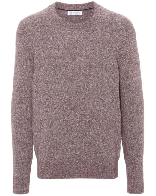Brunello Cucinelli Gray Crew-Neck Sweater for men
