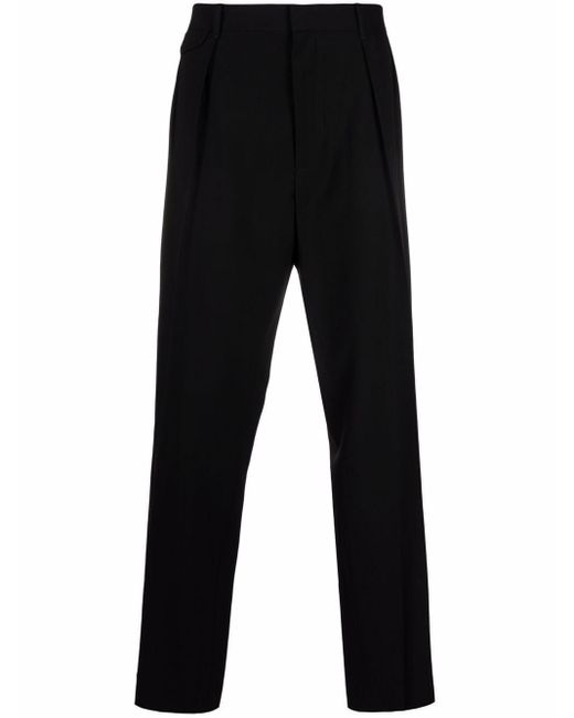 The Row Black Pleated Straight-leg Tailored Trousers for men