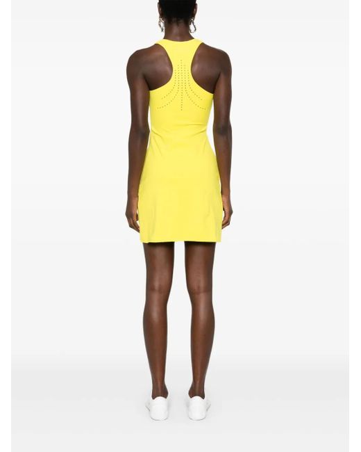 Patrizia Pepe Mini-Jurk Met Geperforeerd Logo in het Yellow