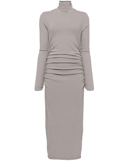 James Perse Gray Jersey Ruched Dress